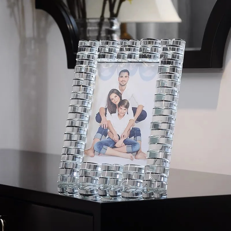 Creative Crystal Glass Picture Frame, Modern Fashion, Living Room Ornaments, Wedding Party, Birthday Gift, 6/7 Inch