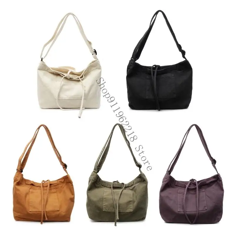 

Women Bag Canvas Crossbody Bag Student School Bag Large Capacity Shoulder Bag Trendy Bag for Travel Daily Use 066F