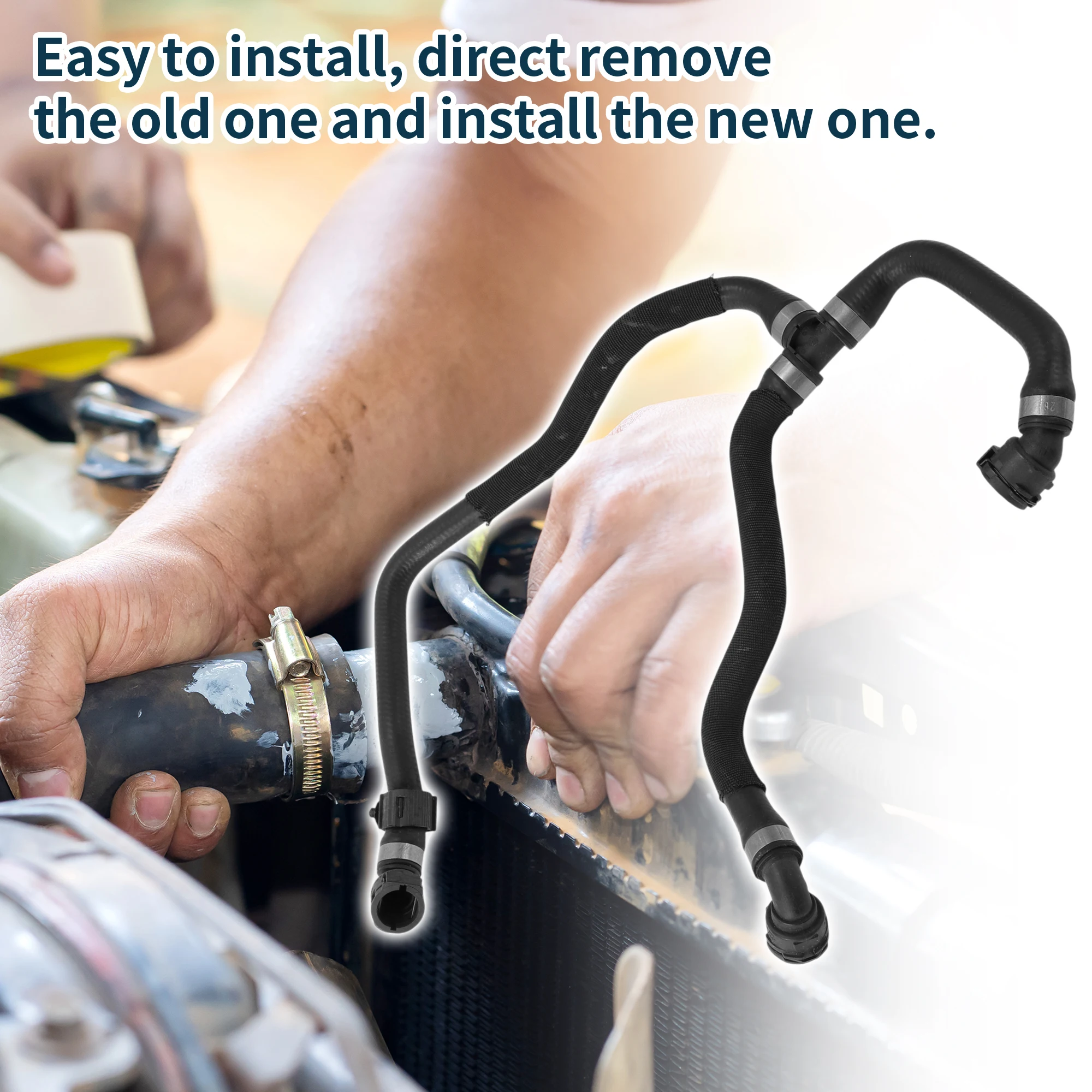 UXCELL المبرد خرطوم سخان خرطوم المبرد المخرج خرطوم الأنابيب لسيارات BMW X3 18-21 No.17127535536 المطاط أنبوب التبريد الأسود 1 قطعة #6