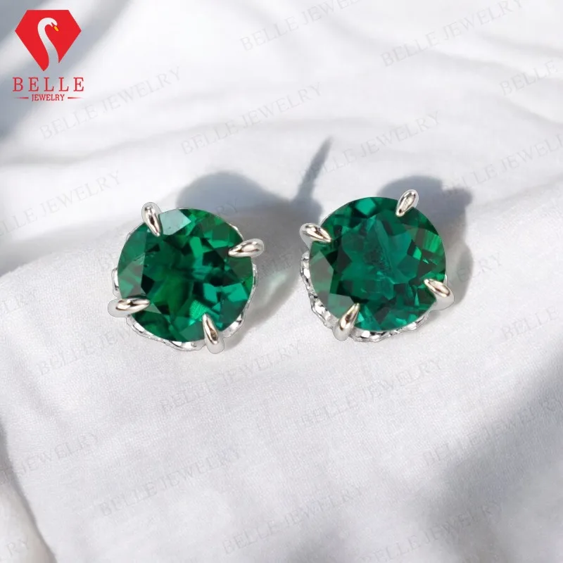 

Серьги по индивидуальному заказу 2,8-5 карат круглой формы с рубином/сапфиром/Колумбия/Padparadscha Paraiba, дизайн с 4 когтями/6 когтями для подарка Fishion