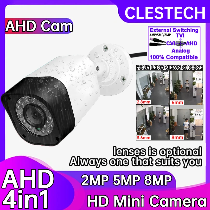 Full HD 5MP Security CCTV AHD Camera 4in1 4MP 5M-N 2K Coaxial digital For Home outdoor Waterproof Ip66 Ir Infrared Night Vision