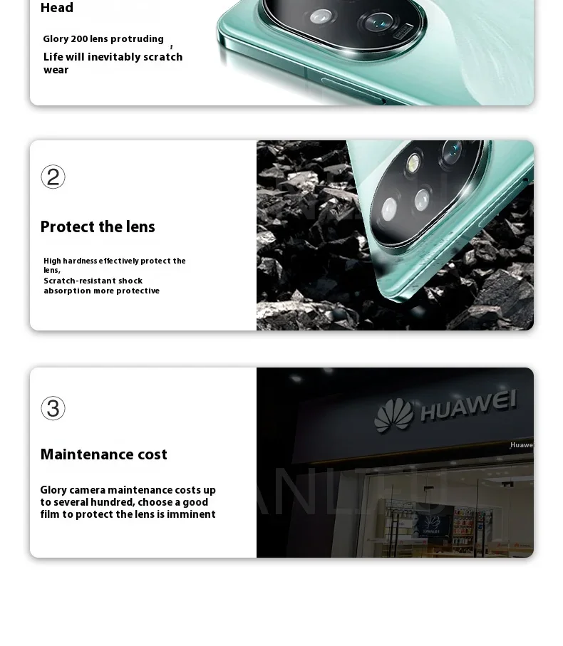 3-1PCS Tempered Glass Lens Cover For Honor200 200Pro Back Camera Lens Film For Huawei Honor 200 Pro Lite Camera Protectors