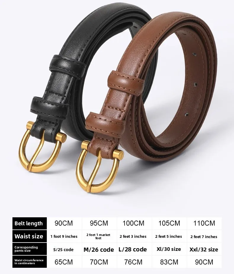 Damen-Gürtel aus echtem Leder – weich, rissfest, vielseitig, geeignet für Jeans und Kleider – Detail 3