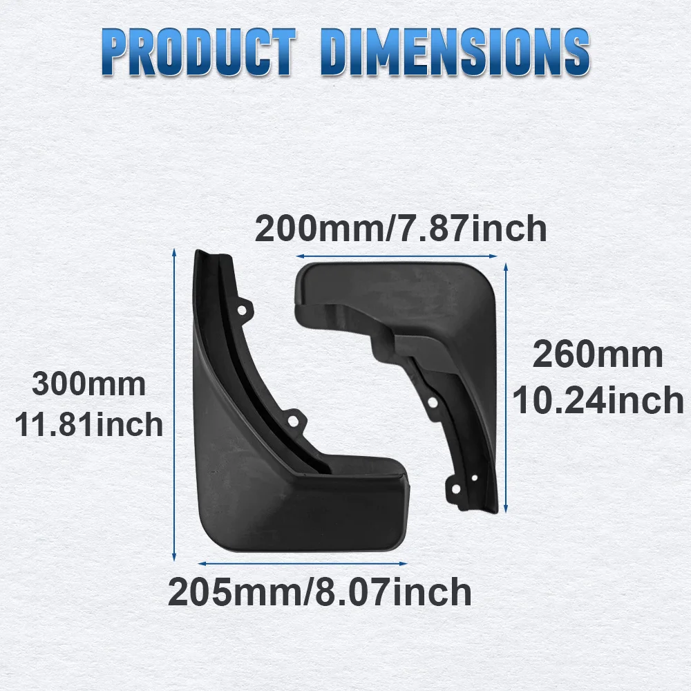 4pcs Car Front Rear Mud Flaps kit Fender Splash Mudguards Accessories For SEAT Ateca 2016 2017 2018 2019 2020 2021 2022 2023 - Image 5
