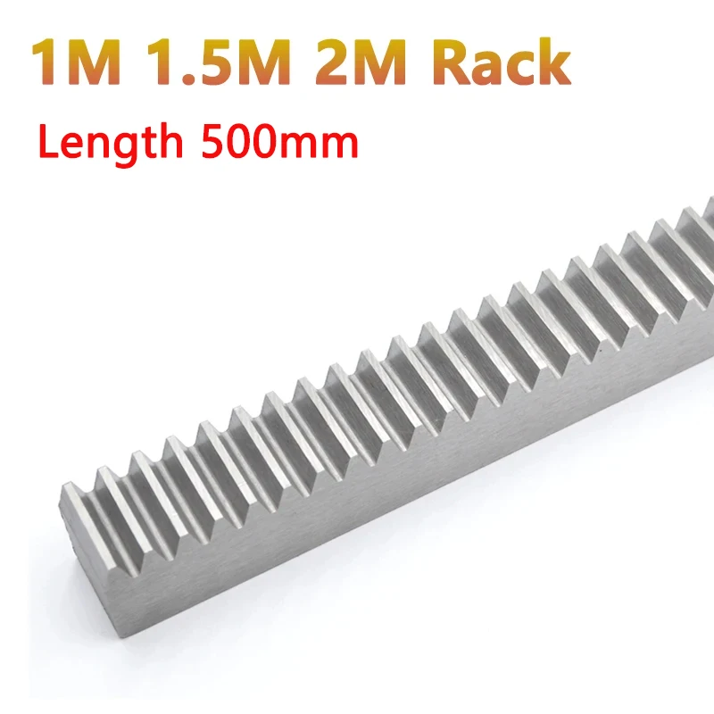 

1pc Length 500mm 1M 1.5M 2M Gear Rack 1 1.5 2 Module Straight Teeth Drive Rack 10x10 10x12 12x12 15x15 15x20 20x20 45# Steel