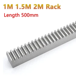 1pc Length 500mm 1M 1.5M 2M Gear Rack 1 1.5 2 Module Straight Teeth Drive Rack 10x10 10x12 12x12 15x15 15x20 20x20 45# Steel