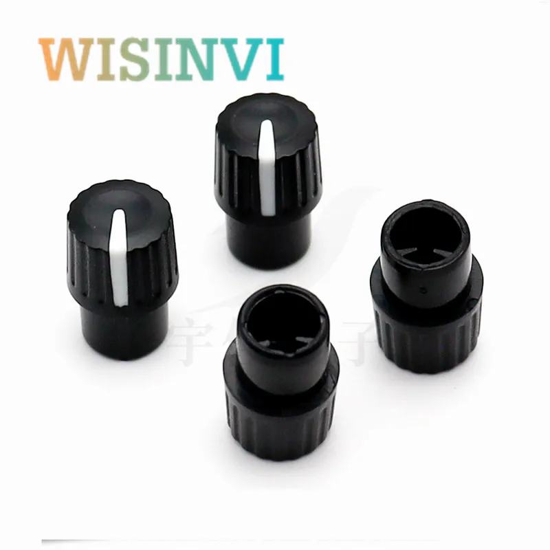 10PCS Plastic Half Shaft Convex handle Knob Cap Diameter 10mm Height 16mm 180 degree indication D-Shaft Inner Hole 6mm