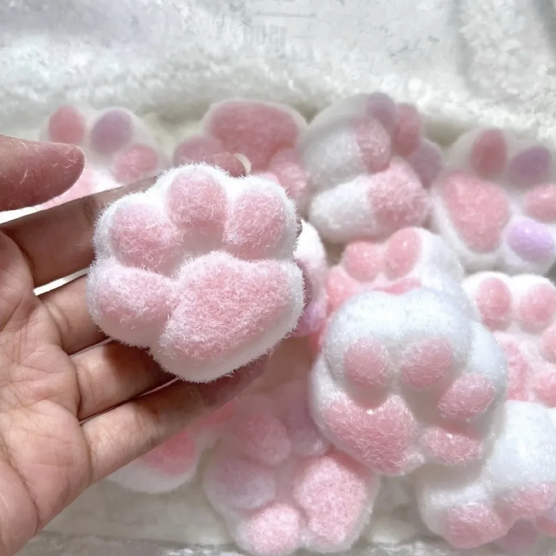 Mochi Taba Squishy Fidget Toy Mini Kawaii Plush Cat Paw Silicone Small Cat Paw, Cute Pink Cat Foot