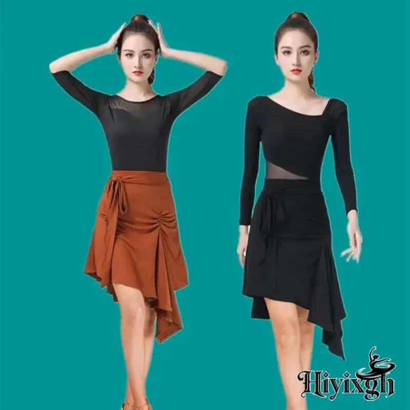 New Adult Latin Dance Clothing Short Irregular Skirt Modern Sexy Fashion All-match Dance Clothes Women
