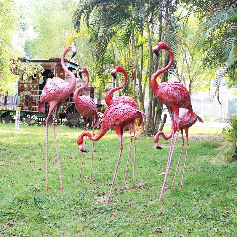 Outdoor Lawn Park Flamingo Ornament Floor Creative Showcase Beautiful Furnishings Decoration Courtyard Garden Landscape Layout