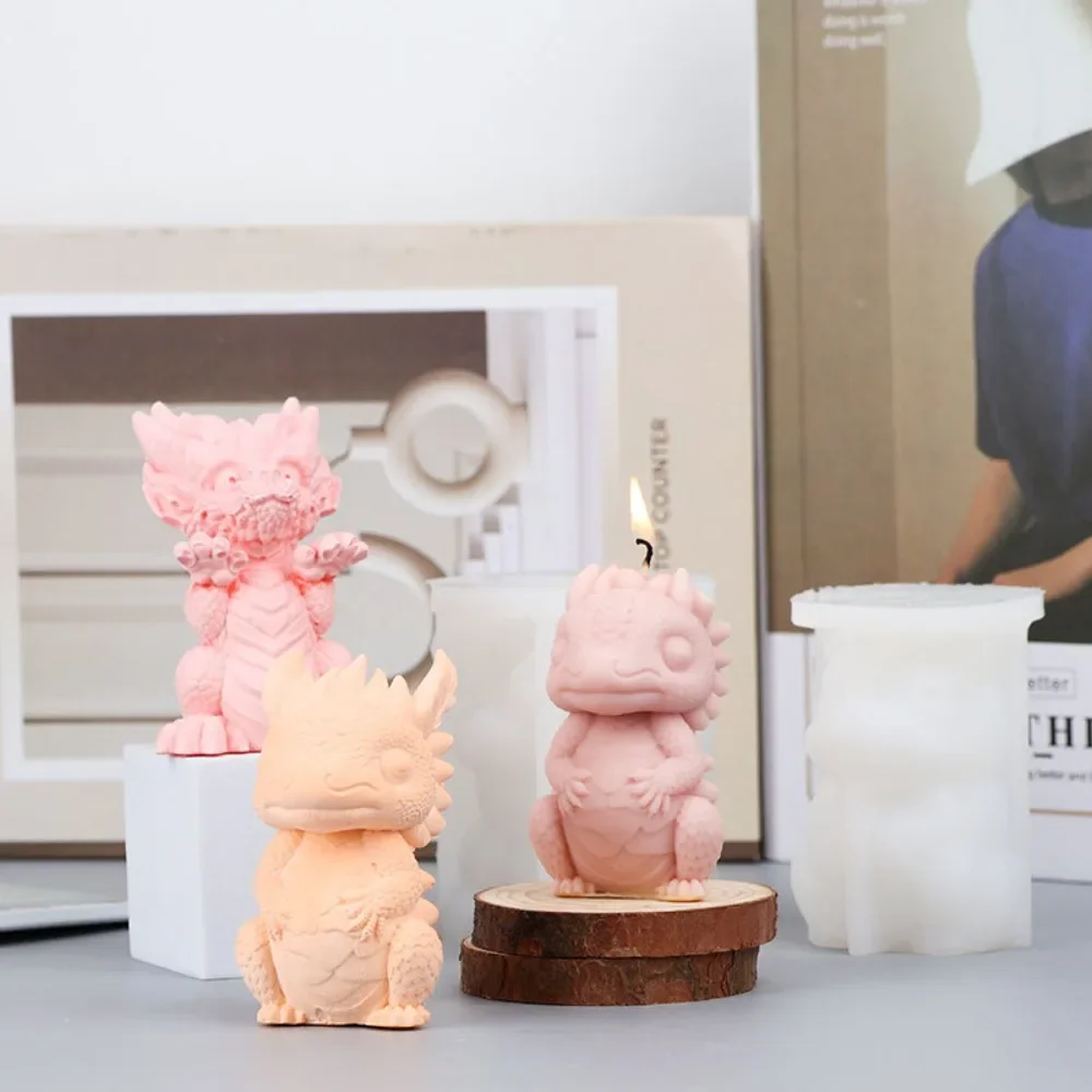 Dragon Carrying Hands Dragon Aroma Candle Silicone Mold DIY Handmade Soap Dragon Baby Plaster Ornament Candle Making Supplies