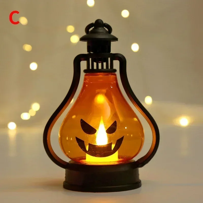 Horror Halloween LED Wind Light Portable Pumpkin Ghost Lantern Bar ornamento da tavolo Halloween Decor puntelli forniture per feste