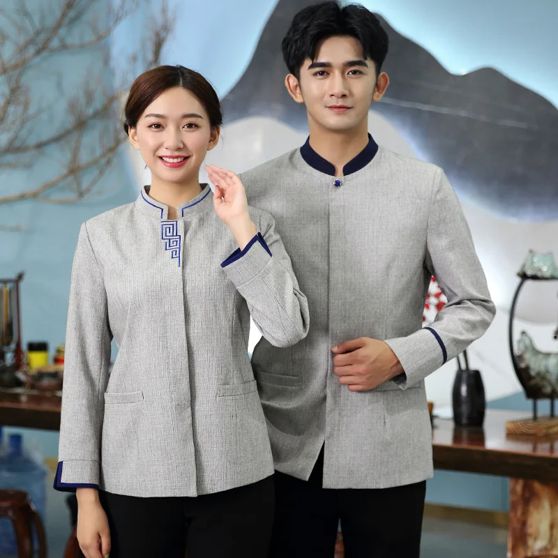 

Рабочая униформа с длинными рукавами для персонала по уборке отелей, униформа для персонала по обслуживанию отелей, униформа для уборки полов в отелях, осенне-зимняя униформа.