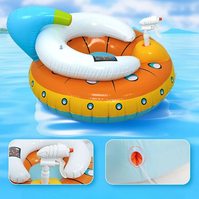 Piscina inflável pistola de água piloto sprinkler tubo de flutuação sofá de água brinquedo ufo anel de natação inflável diversão verão atividades aquáticas