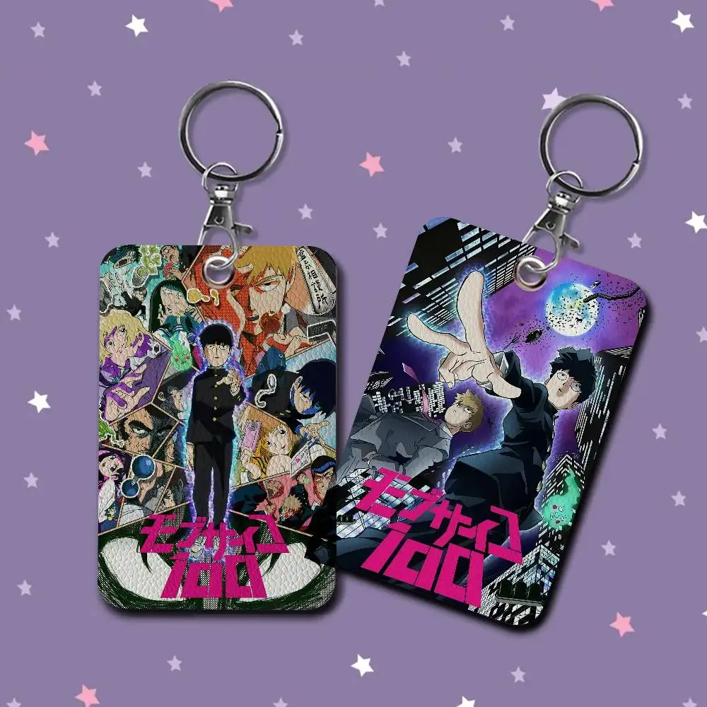 

Брелок-ключница по мотивам японской манги Mob Psycho 100 с держателем для карт, защитным чехлом для проездного, карты питания и банковской карты для защиты от несанкционированного доступа