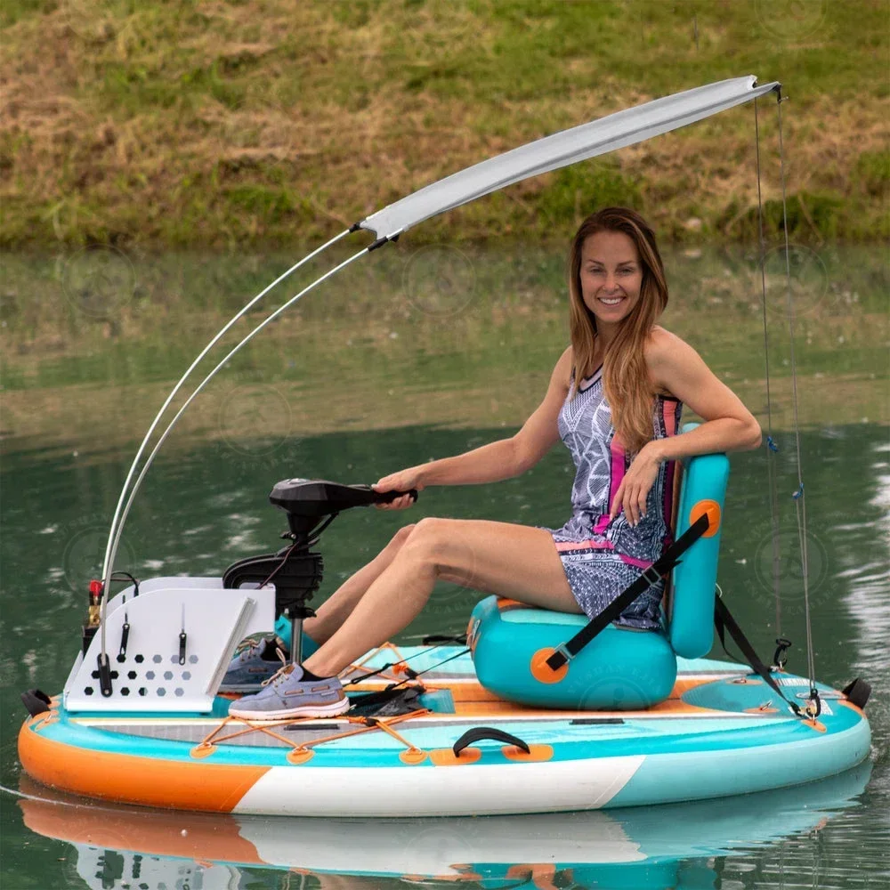 

OEM Customized Single Seat Motorized Boat Small Round Drop Stitch Inflatable Fishing Motor Boat For River Lake