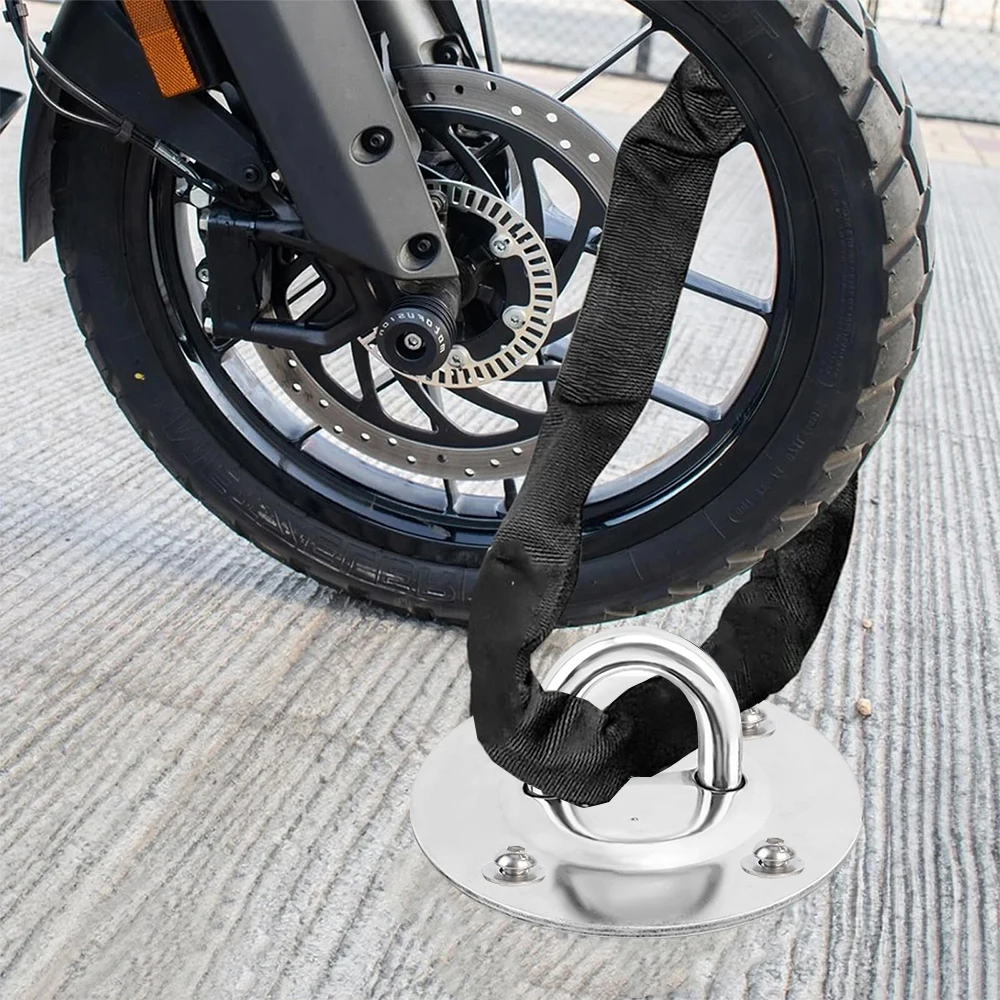 1set Motorcycle Anti-Theft Ground Lock Anchoring Fixture Includes Screws+Steel Balls+Wrench Bicycle Scooter Security Device