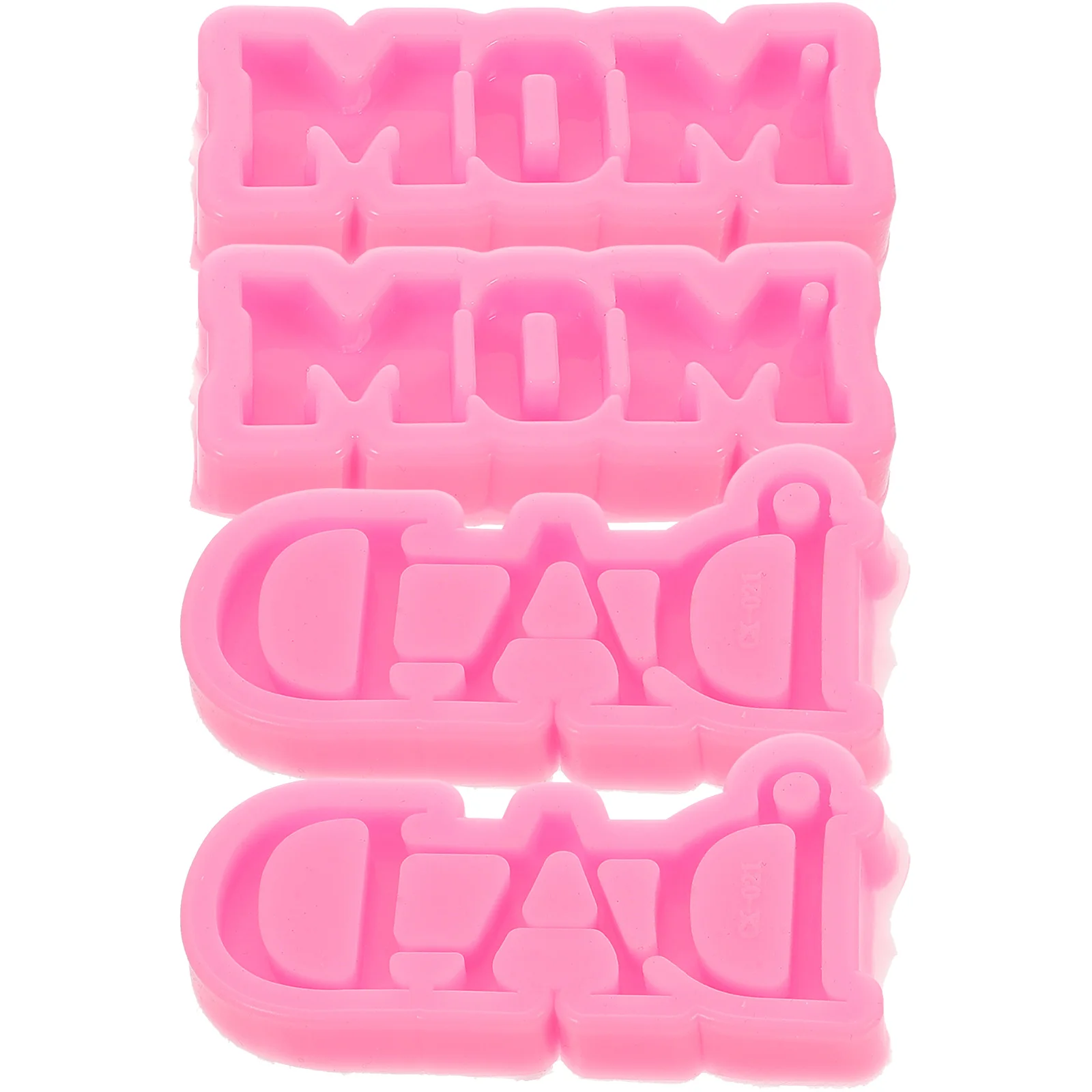 

4 Pcs Letter Shape Chocolate Mold Silicone Baking Molds Key Chain Cute Silica Gel Father Fondant Mothers Day Dad