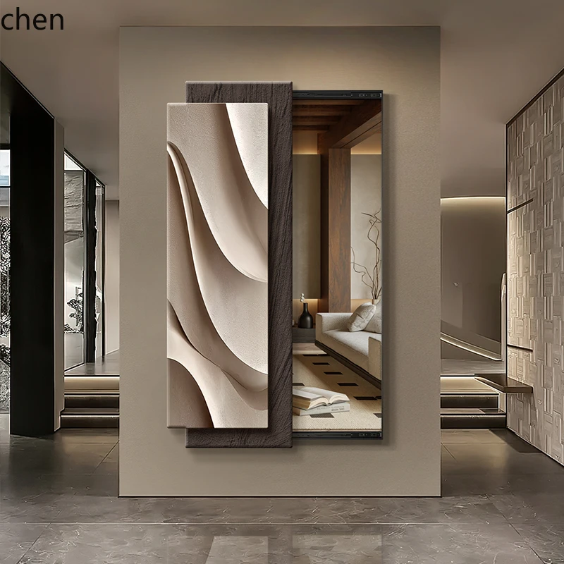 ZML three-dimensional geometric push-pull hidden full-length mirror decorative painting hidden mirror hanging painting