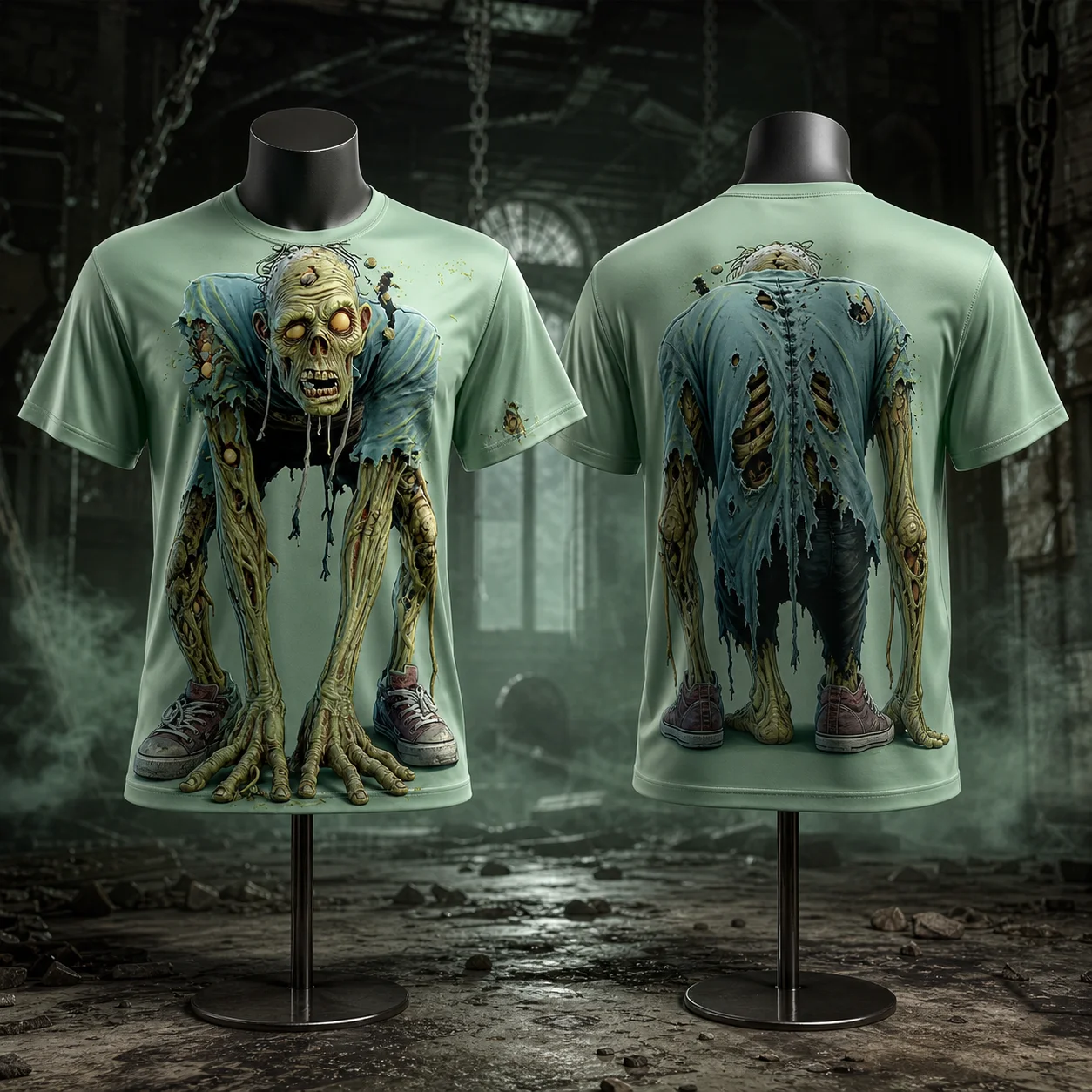 Unisex 3D Skull Printed Halloween T-Shirt Short Sleeve Casual Y2K Horror Pattern Parent-Child Outdoor Breathable Clothing