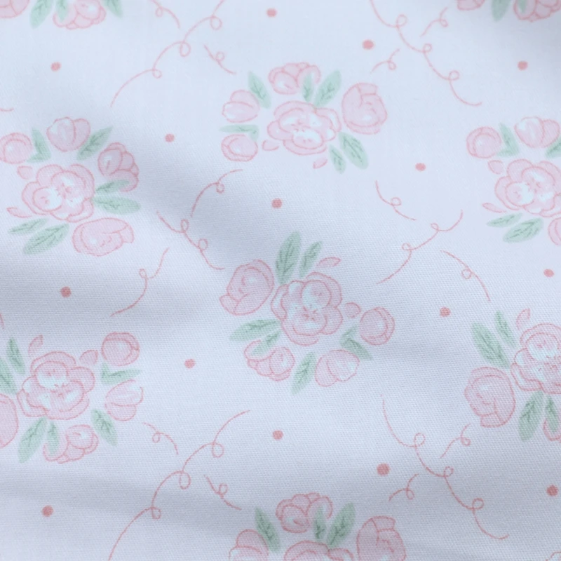 160x50 سنتيمتر الوردي الأزهار نسيج القطن حك للفتيات فساتين الملابس النسيج ، 100% مادة القطن القماش