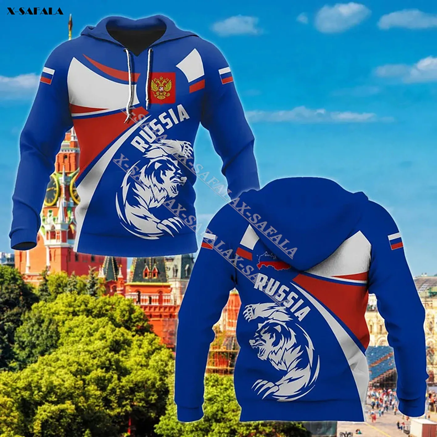 

Russia Coat Of Arms Country Flag 3D Printed Comfortable Zip Hoodie Men Pullover Tracksuit Outwear Casual Top