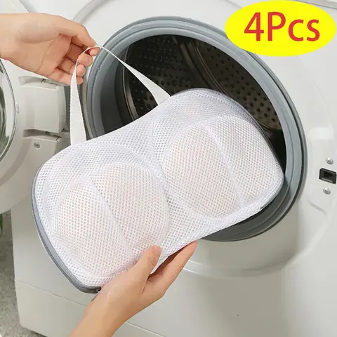4Pcs 브래지어 세탁 가방 브래지어 깨끗한 주머니 속옷 워시 패키지 세탁기에 대 한 안티 변형 메쉬 포켓 세탁 가방