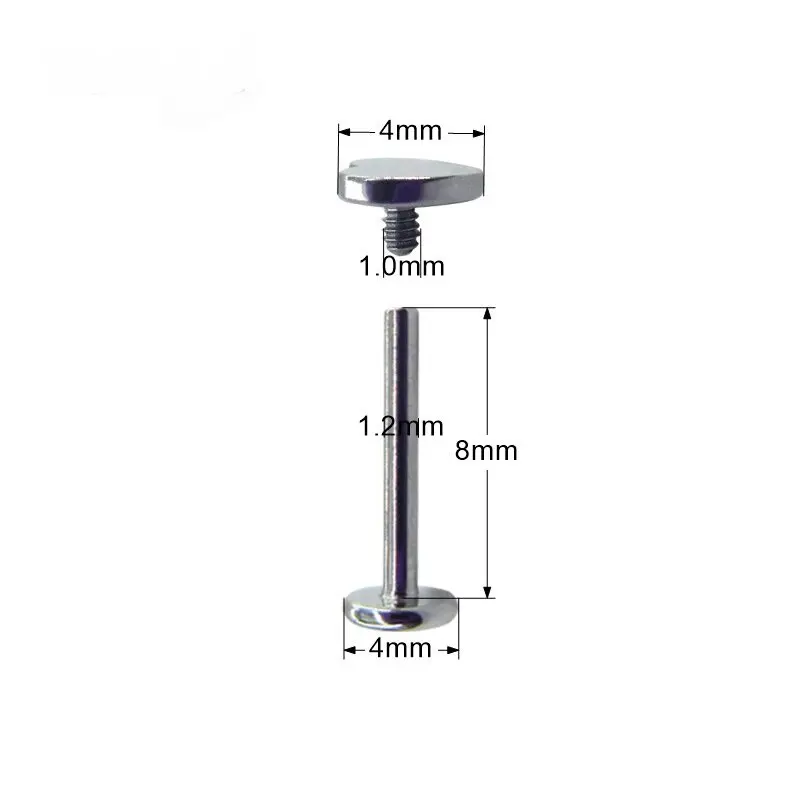 4mm Length Stainless Steel Internally Threaded Prong Top Star Labret Lip piercing Heart Tragus Ear Piercing Body Jewelry