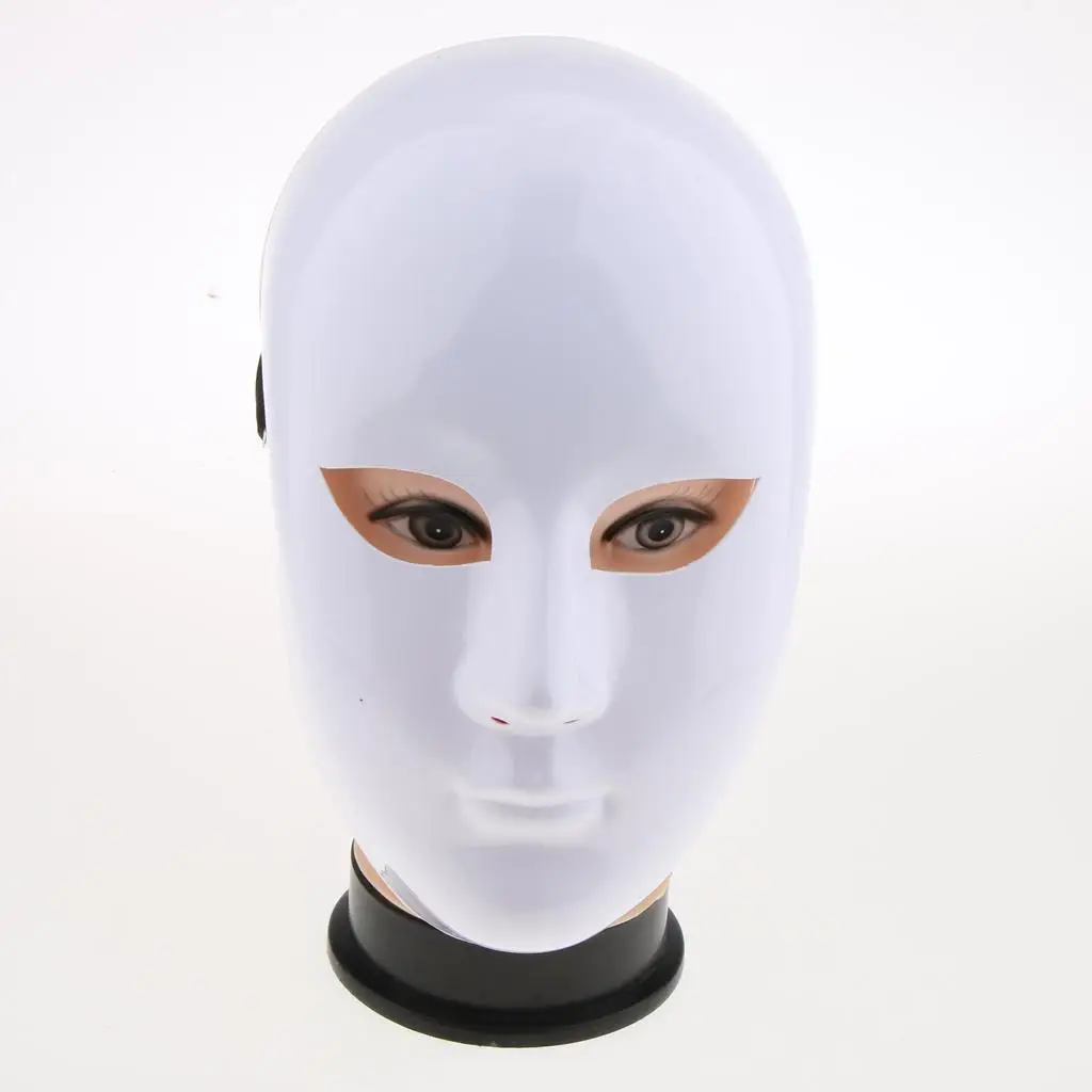 White Plastic Full Decorating Craft Halloween School Prom Costume Mask