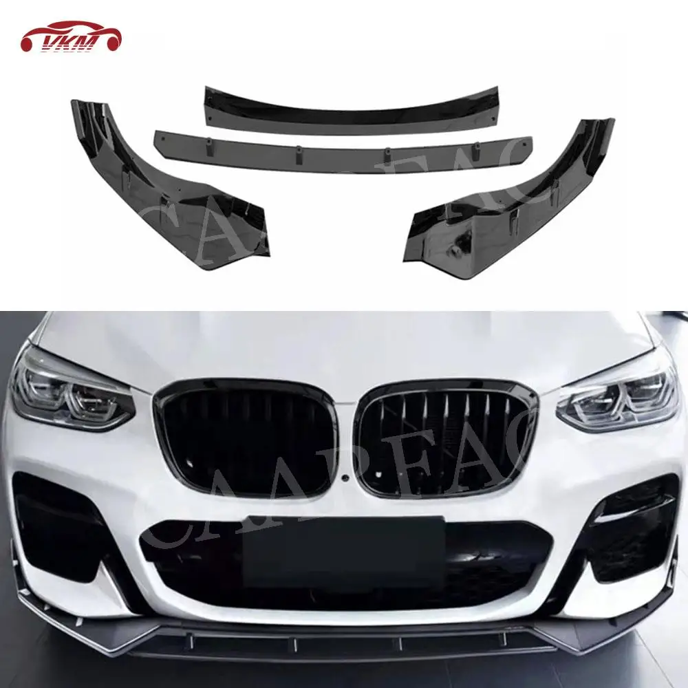 

Car Front Bumper Lip Chin Spoiler Bumper Covers For BMW X3 G01 X4 G02 M Sport 2019-2021 Accessories ABS Carbon Look Car Styling