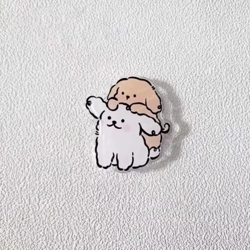 Soquete magnético bolso suporte do telefone aperto tok suporte coreano bonito dos desenhos animados filhote de cachorro aperto para iphone samsung xiaomi anel dedo titular