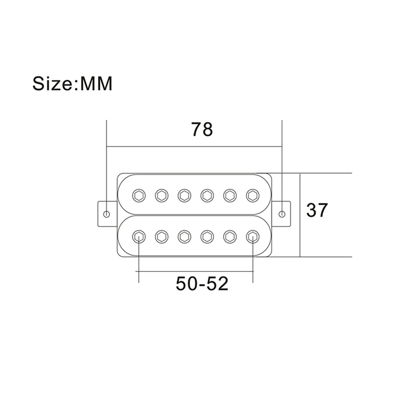 6 String Electric Guitar Pickups Humbucker Dual in Line Adjustable Hex Screw Pickup Black