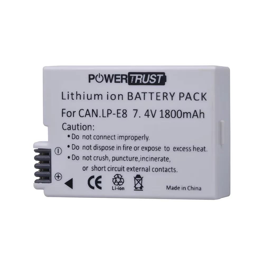 LP-E8 Battery/Dual Charger for Canon LP-E8, CA Rebel T3i, T2i, T4i, T5i, 600D, 550D, 650D, 700D, Kiss X5, X4, Kiss X6, LC-E8E