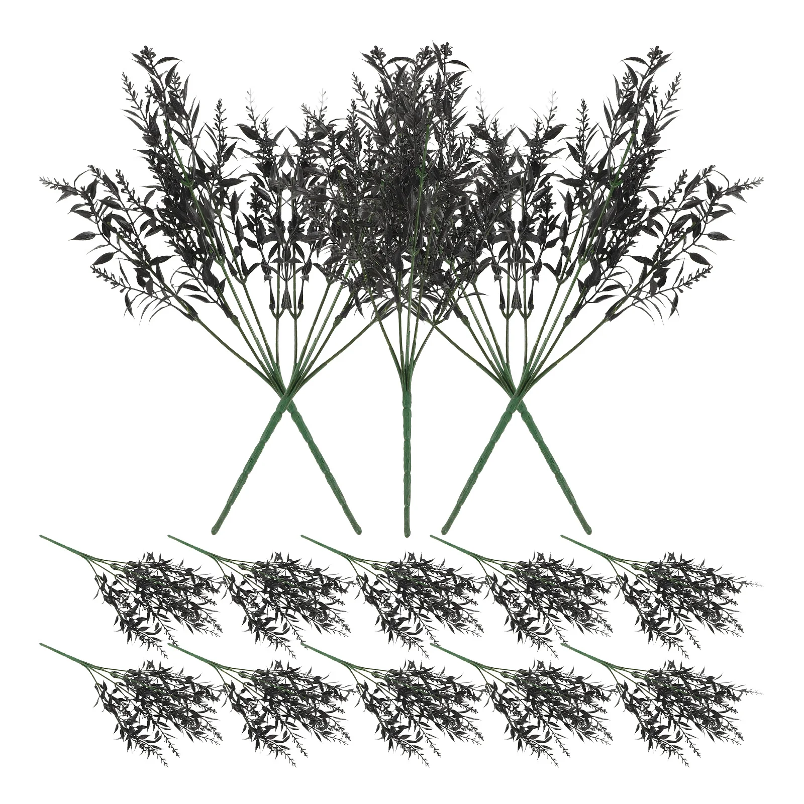 

15Pcs Artificial Lavender Stems Fake Lavender Flower Decor Festival Home DIY Arrangement Bouquet Decorative Green Plant