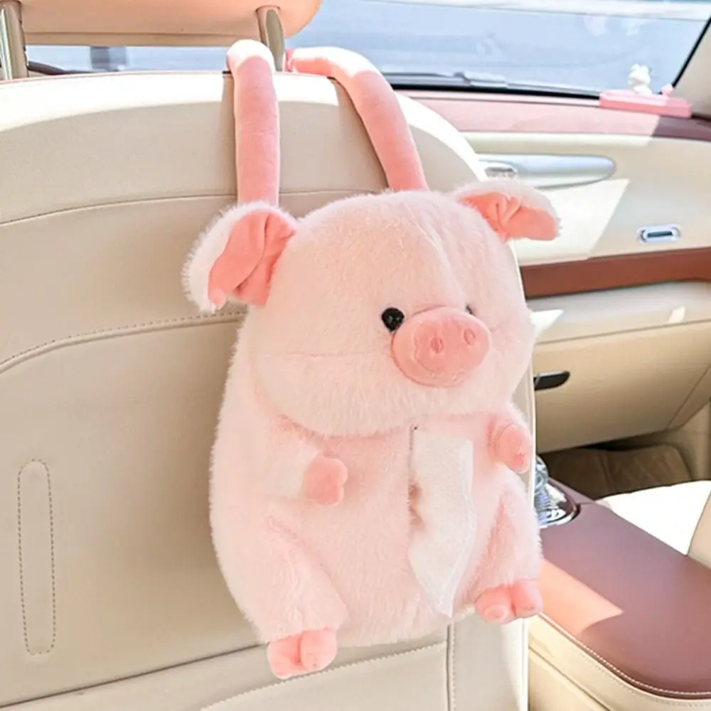

Plush Material Elephant Plush Tissue Box Storage Function Cute Little Pig Car Tissue Bag Soft Decorative Cover
