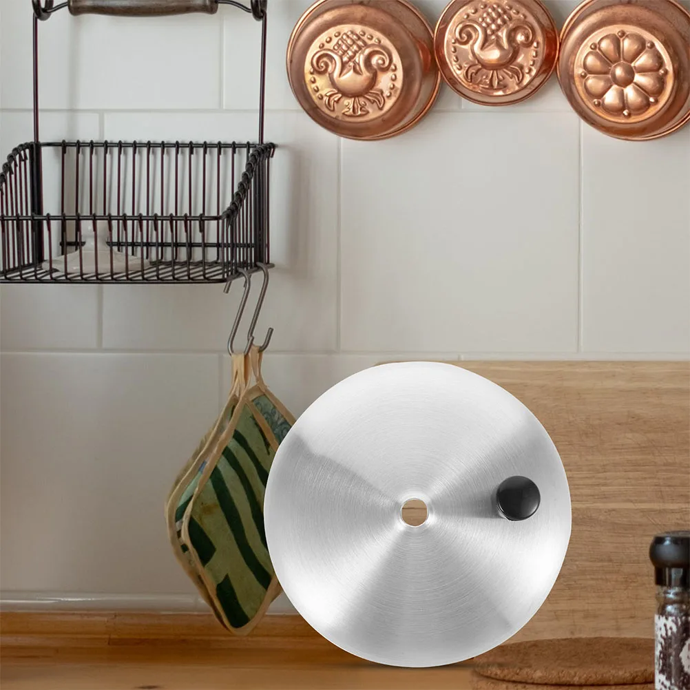 

2Pcs Stainless Steel Pot Lid Universal Fit High Temperature Resistant Pan Cover Frying Pan Lid Wok Cover Kitchen Cookware