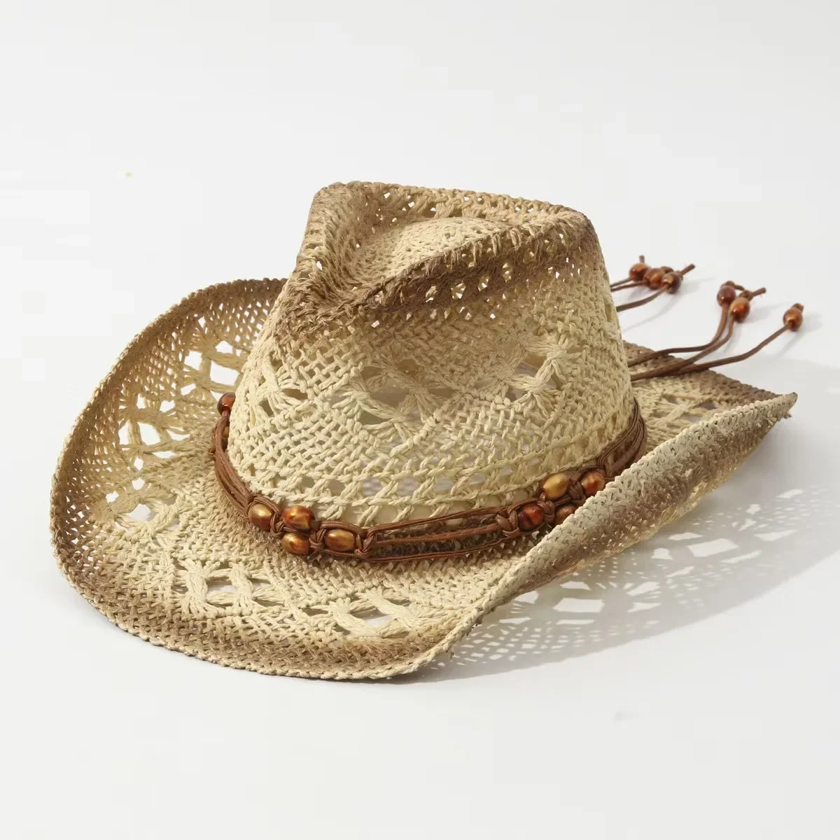 

Новинка весны/лета 2024, испанская винтажная ковбойская соломенная шляпа, мужская и женская шляпа, новый исходящий солнцезащитный козырек для отдыха, универсальная пляжная шляпа