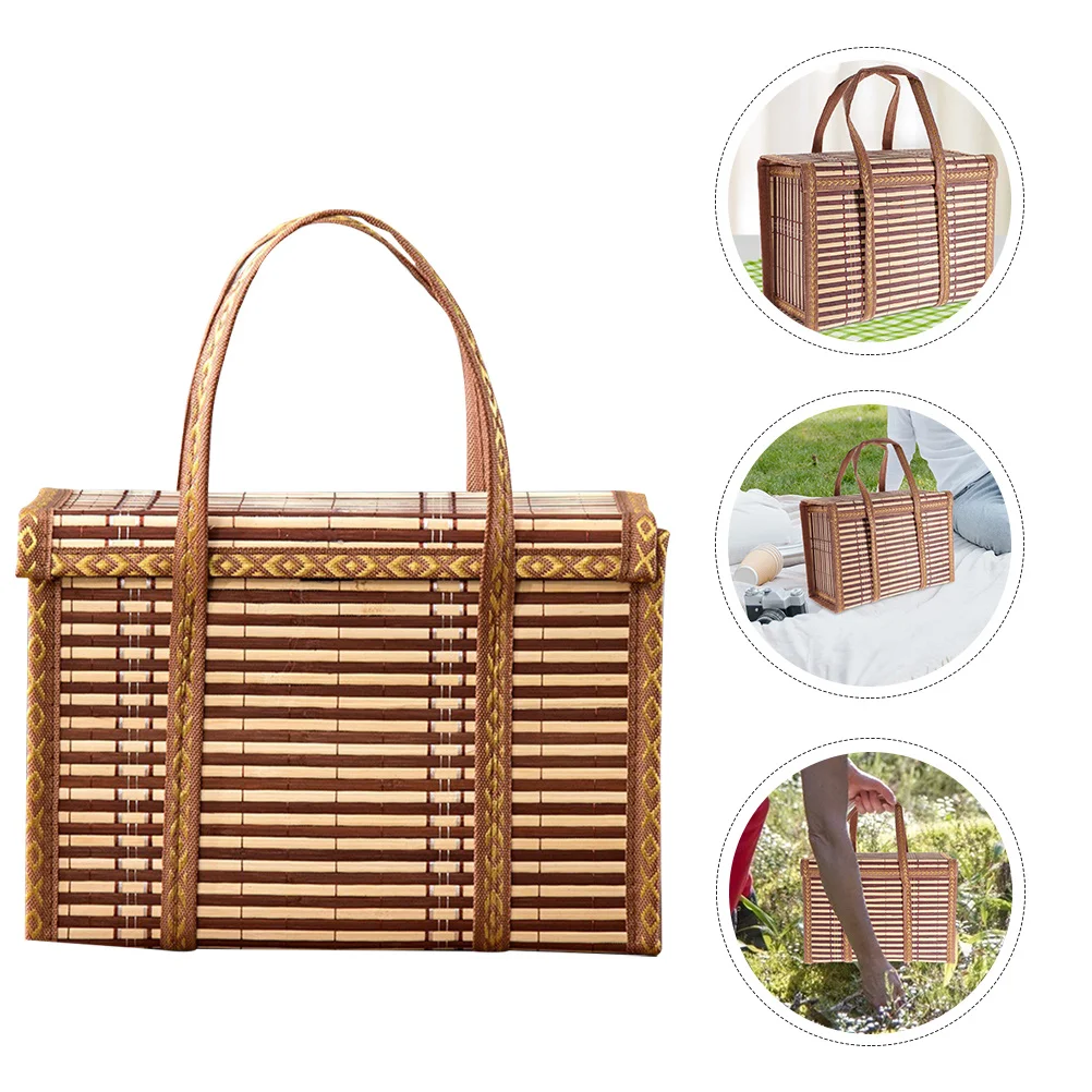 

Egg Basket Bamboo Fruit Storage Basket Desktop Organizing Container for Gifts Fruits Moon Cakes Hairy Crabs Wear-Resistant Safe