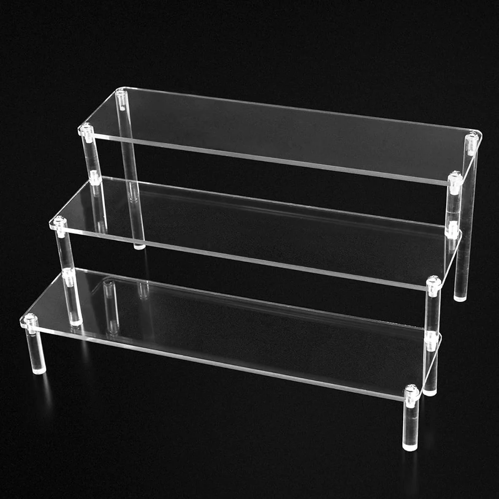 

Трехъярусная акриловая подставка для фигурок, органайзер для игрушек, полка для хранения кексов и духов, прозрачный держатель для украшений и браслетов