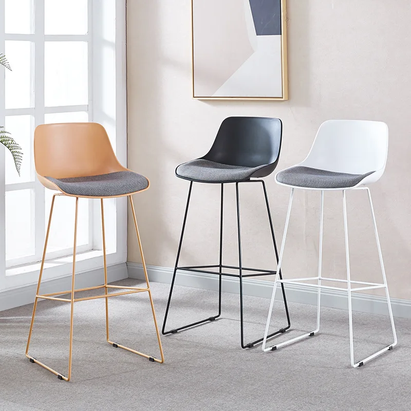 Nordic simple wrought iron bar , creative modern metal bar  checkout page bar stool front desk high