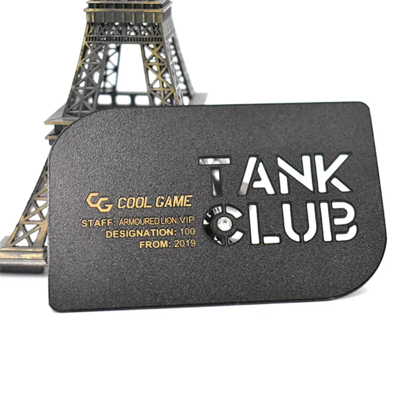 Customized inquiry Custom Personalized Stainless Steel Engraved Laser Hollow Out Brush Black Metal Business Card