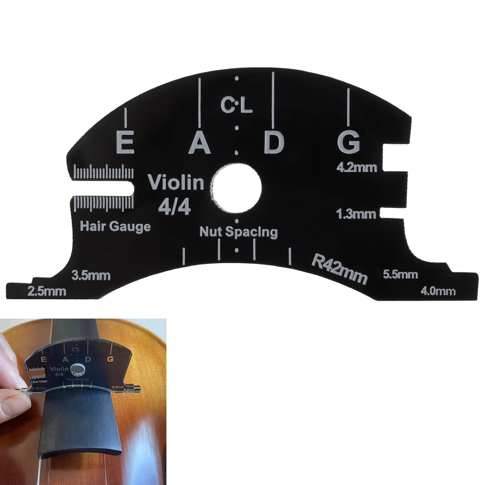 Black 4/4 Violin Bridges Fingerboard Scraper Making Template Tool Violin Repair Reference Tool