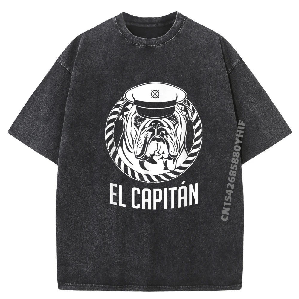 

El Capitan Captain Skipper Grahpic Tee Shirt Funny Shirt Luxury Brands High Quality Washed Camiseta Mens Tops