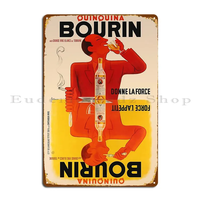 Bourin Quinquina металлические вывески гаражный клуб печатные забавные украшения гаражный жестяной знак плакат Bourin Quinquina металлические вывески гаражный клуб печатные забавные украшения гаражный жестяной знак плакат