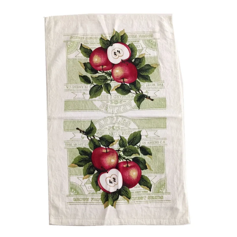 1 Stück 41x64cm Dickes Baumwoll-Küchentuch mit Blumen- und Fruchtdruck Geschirrtuch Tischserviette Kochutensil – Detail 2