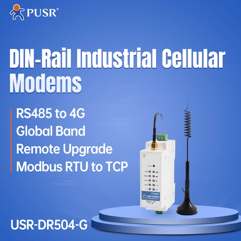 

PUSR Global Din Rail Modbus Gateway RS485 Industrial Gps Gprs Cellular Modems With Sim Card USR-DR504-G