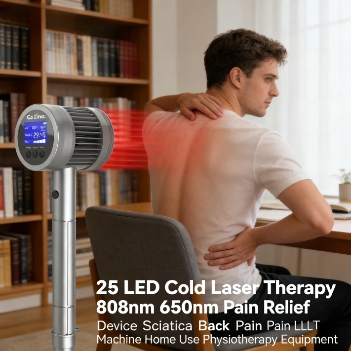 

Профессиональный лазерный аппарат с 25 диодами для холодной лазерной терапии, 808 нм, глубокое проникновение, для облегчения боли при ишиасе, боли в суставах и мышцах, LLLT