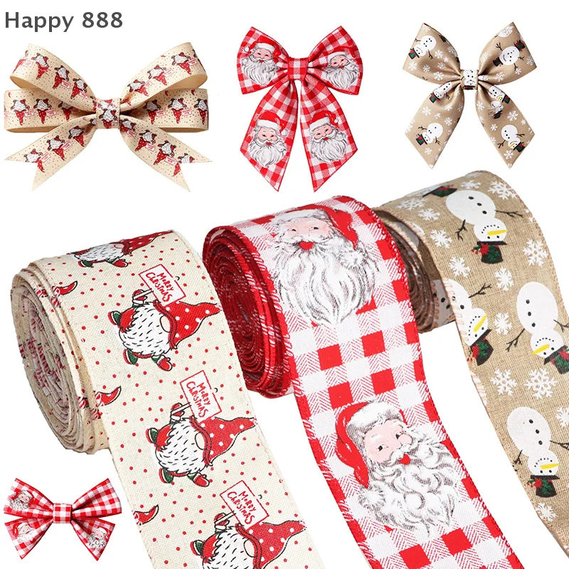 

1 шт. новые рождественские украшения из искусственной льняной ленты, рождественская елка, сделай сам, лента с бантом, подарочная коробка на день рождения, ремень