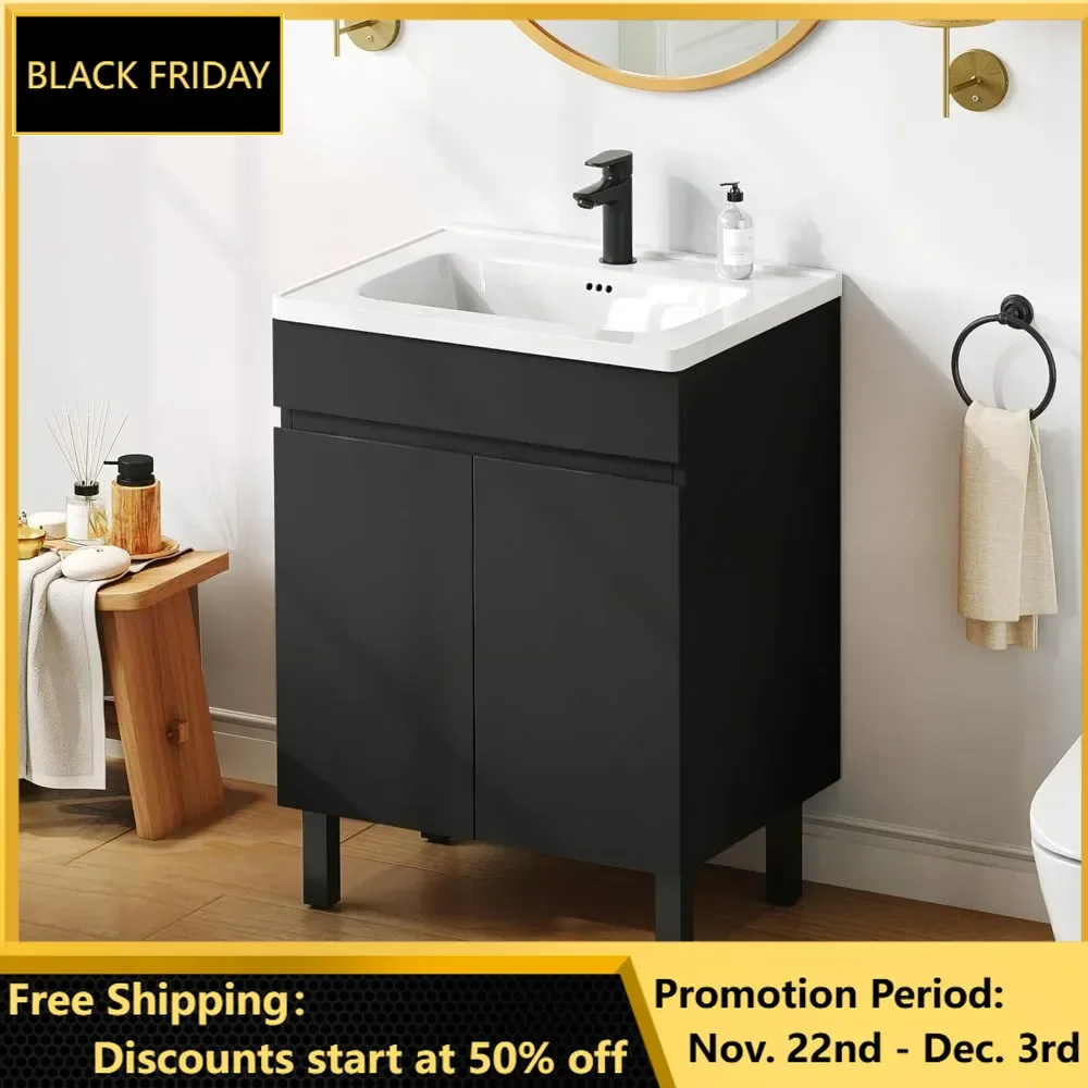 bathroom organizers, Bathroom Vanity with Undermount Ceramic Sink, Modern Bathroom Storge Vanity Includes Adjustable Legs, Bathr