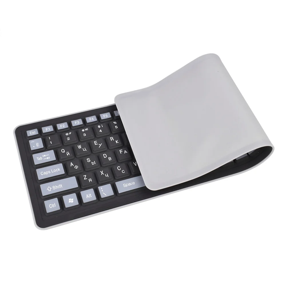 103 Key Russian Keyboard Letters Silicon Layout USB 2.0 Interface Russian Keyboard Soft and durable keyboard PC Desktop Laptop